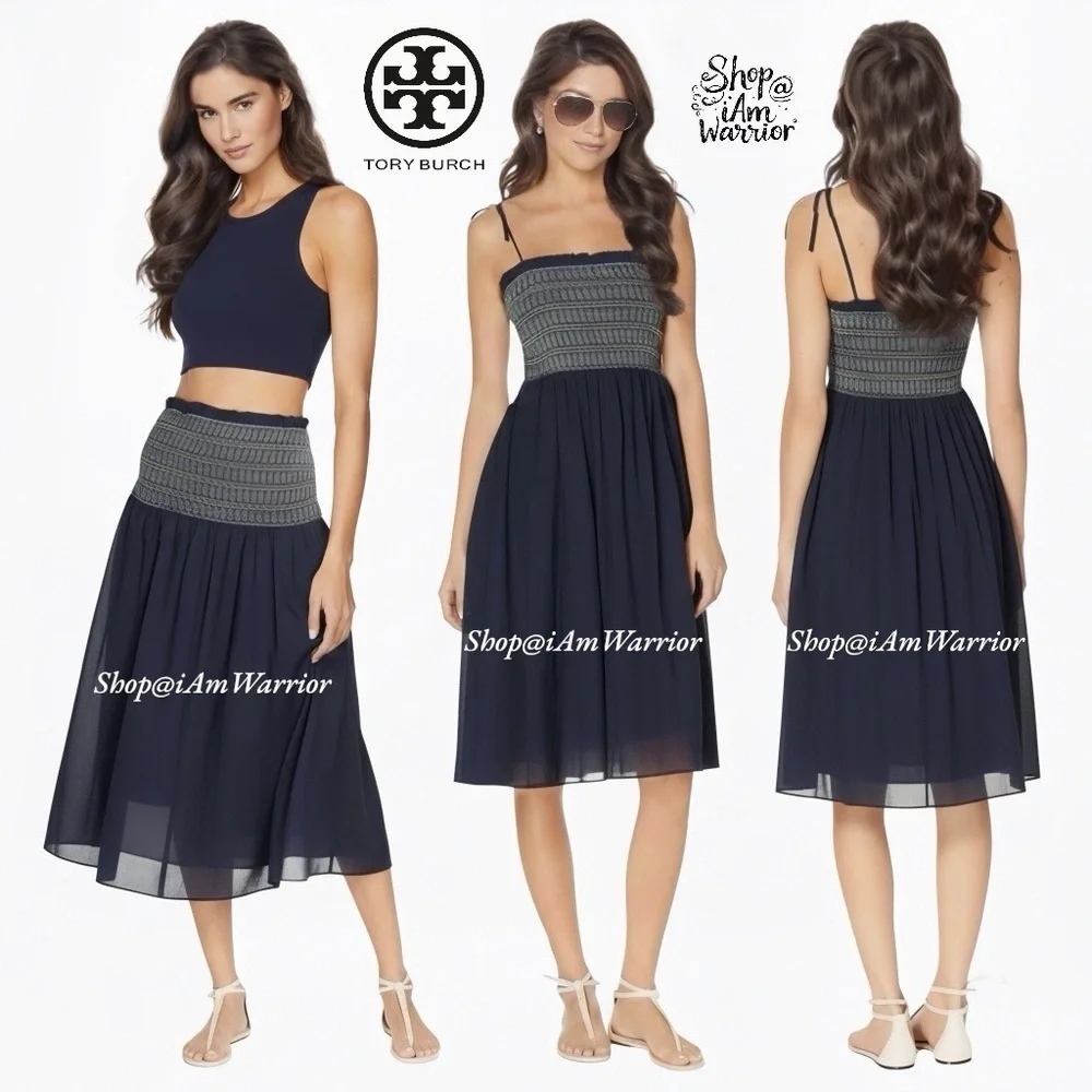 Tory Burch NWT smocked convertible dress/midi skirt/coverup *shop@iamwarrior